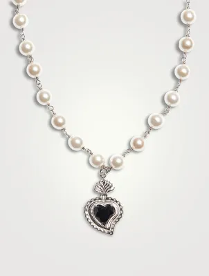 Radiant Heart Necklace With Pearls