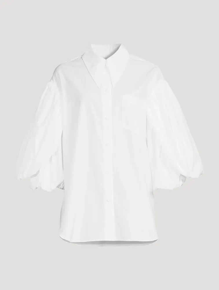 Layered Signature Sleeve Cotton Shirt