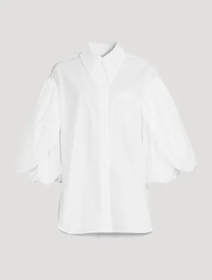 Layered Signature Sleeve Cotton Shirt