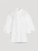 Layered Signature Sleeve Cotton Shirt