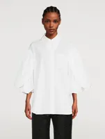 Layered Signature Sleeve Cotton Shirt