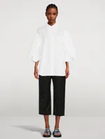 Layered Signature Sleeve Cotton Shirt