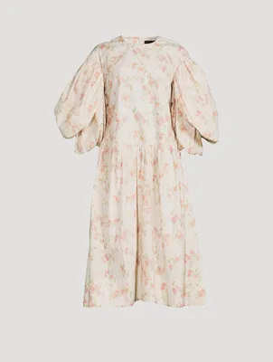 Layered Signature Sleeve Smock Dress Floral Print