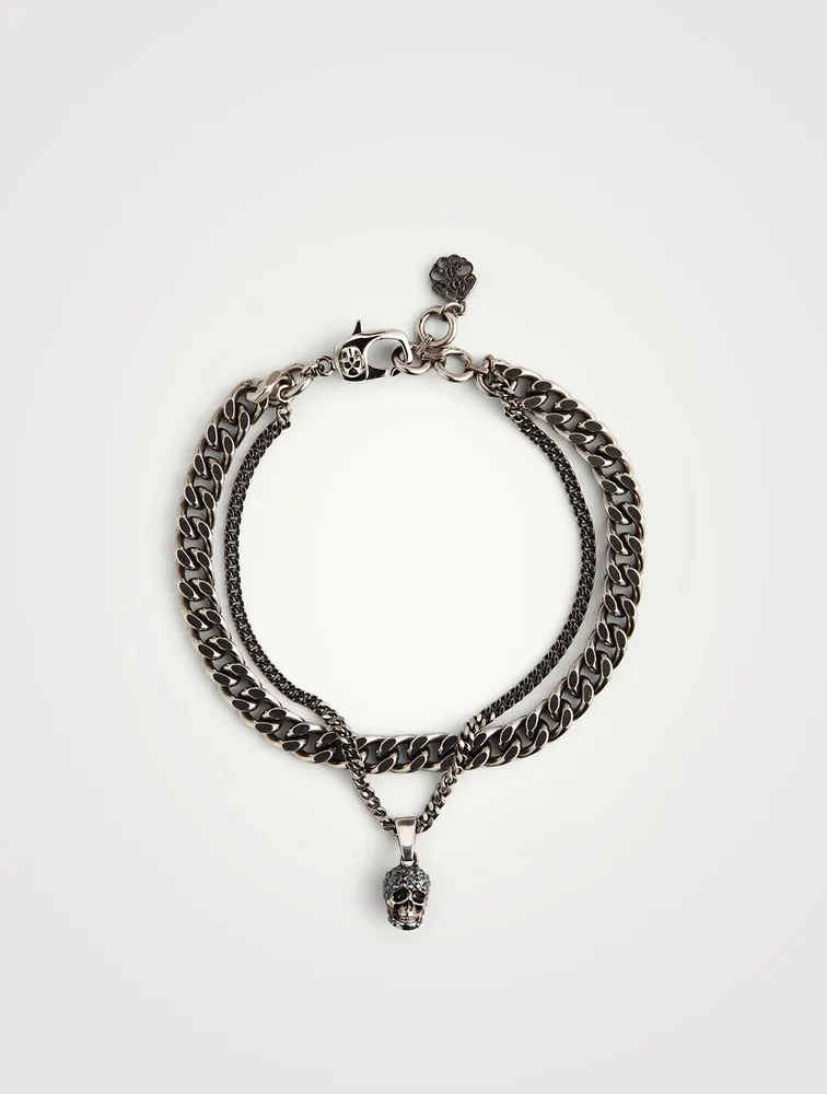 Pavé Skull Chain Bracelet