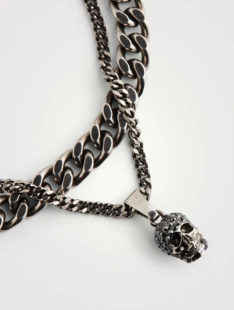Pavé Skull Chain Bracelet