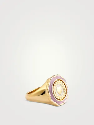 Pop Moss Goldplated Love Coin Ring