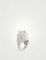 Wladimir The Cat Ring With Tsavorite, Pearl, Quartz And Diamonds