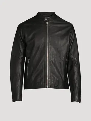 Articulated Leather Moto Jacket