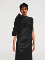 Kasper Silk And Wool Draped Asymmetrical Top