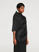 Kasper Silk And Wool Draped Asymmetrical Top