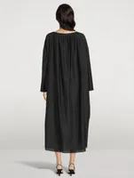 Pamula Cotton and Silk Long-Sleeve Midi Dress