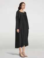 Pamula Cotton and Silk Long-Sleeve Midi Dress