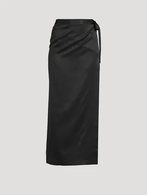 Olina Silk And Wool Wrap Skirt