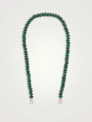 16-Inch Malachite Rondelle Strand With 14K Yellow Gold Loops