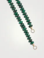 16-Inch Malachite Rondelle Strand With 14K Yellow Gold Loops