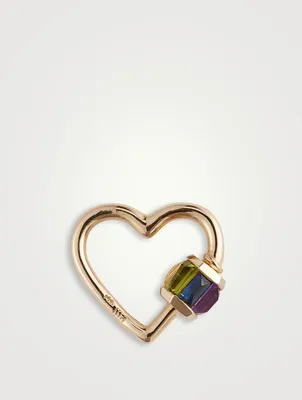 Total Baguette 14K Gold Heartlock With Sapphires And Rubies