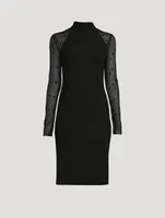 4G Sheer-Sleeve Sheath Dress