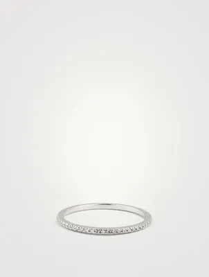 14K White Gold Eternity Stack Ring With Diamonds