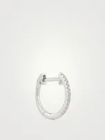 Mini 14K White Gold Huggie Hoop Earring With Diamonds