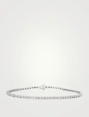 14K White Gold Diamond Bezel Eternity Bracelet