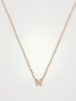 14K Gold Baby Butterfly Necklace With Diamonds