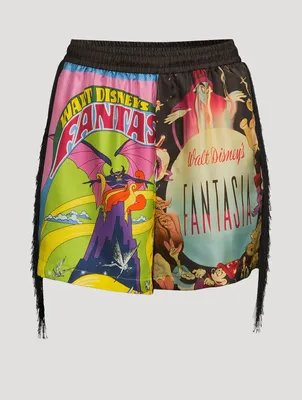 Stella McCartney x Disney Silk Twill Shorts Fantasia Poster Print