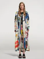 Stella McCartney x Disney Silk Twill Jacket In Fantasia Poster Print