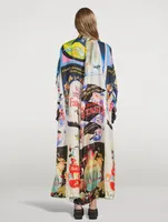 Stella McCartney x Disney Silk Twill Jacket In Fantasia Poster Print
