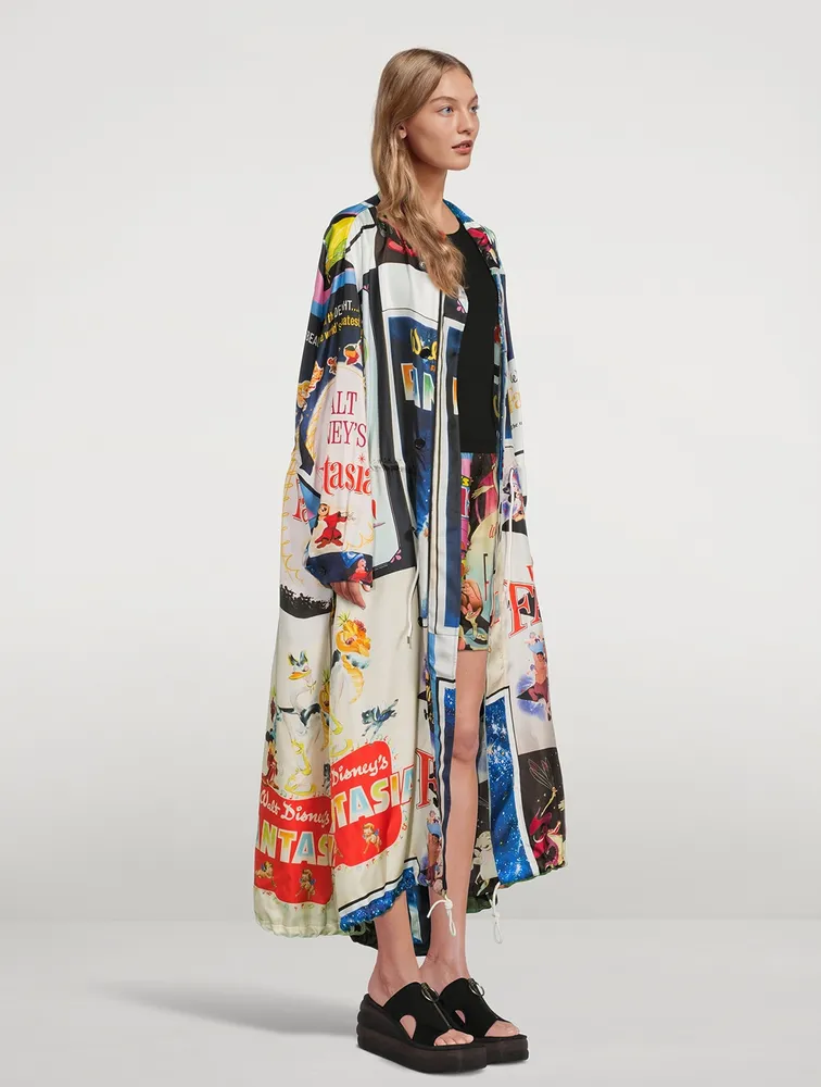 Stella McCartney x Disney Silk Twill Jacket In Fantasia Poster Print