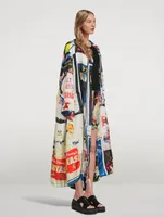 Stella McCartney x Disney Silk Twill Jacket In Fantasia Poster Print