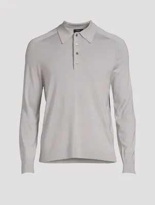 Regal Wool Long-Sleeve Polo Shirt