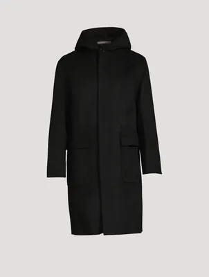 Double-Face Wool And Cashmere Coat With Hood