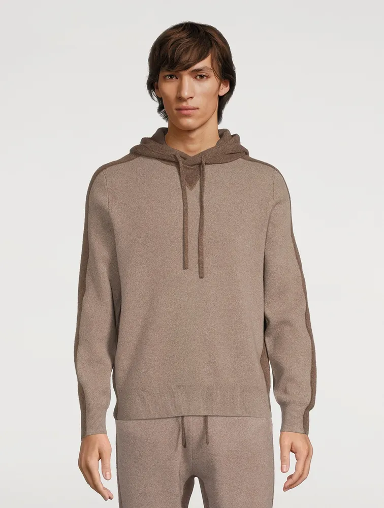 Wool And Cashmere Two-Tone Hoodie