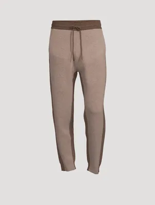 Wool And Cashmere Two-Tone Jogger Pants