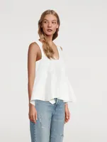 Cotton Twill Sleeveless Top