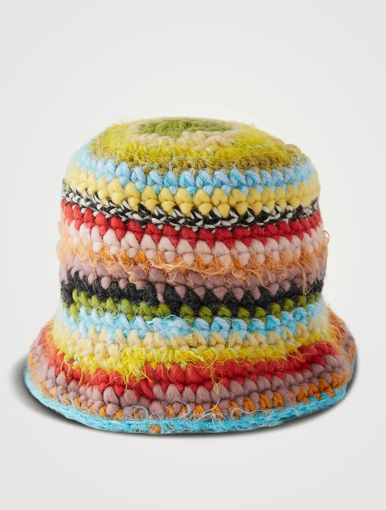 Wool-Blend Mixed Yarns Bucket Hat