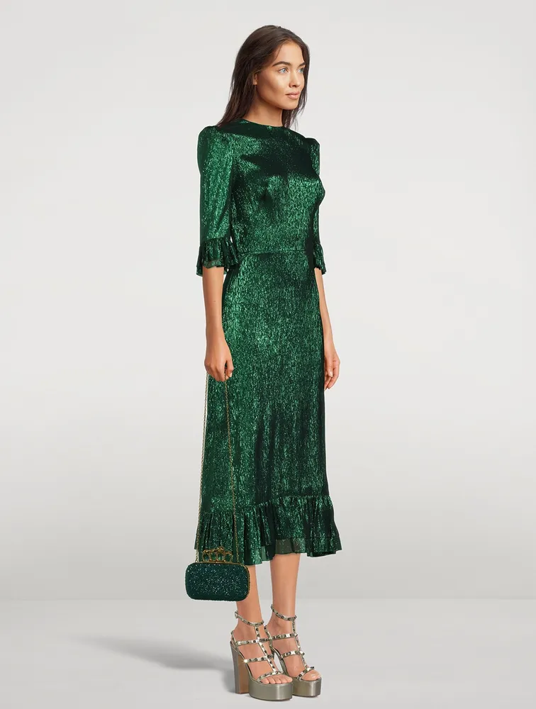 The Falconetti Metallic Midi Dress