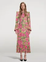 Villanelle Long-Sleeve Midi Dress