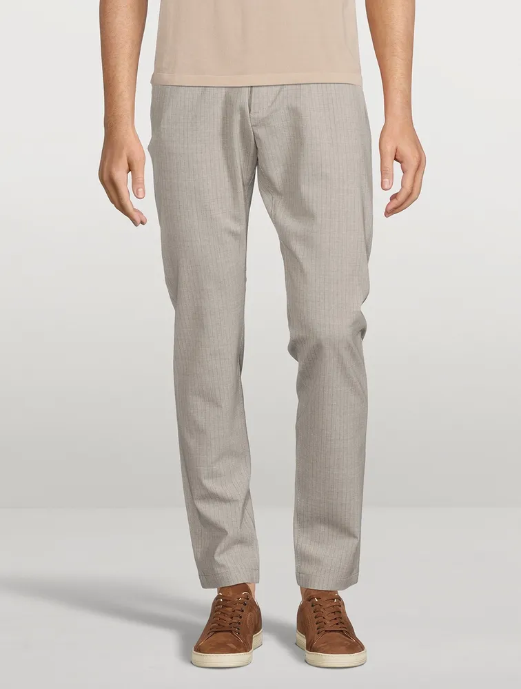 Wool Stretch Pinstriped Jogger Pants
