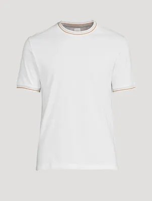 Cotton T-Shirt With Tipping