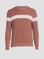 Cotton Sweater With Chest Stripe