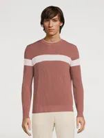 Cotton Sweater With Chest Stripe