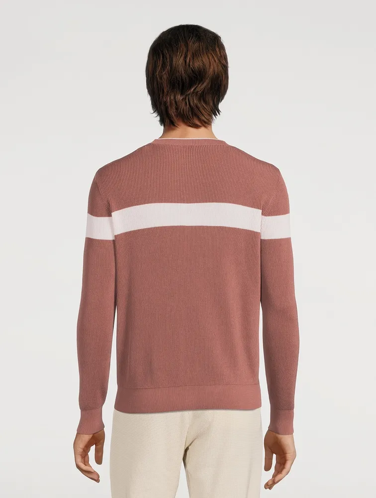 Cotton Sweater With Chest Stripe