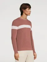 Cotton Sweater With Chest Stripe