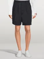 Wide-leg Shorts With Double Pleats