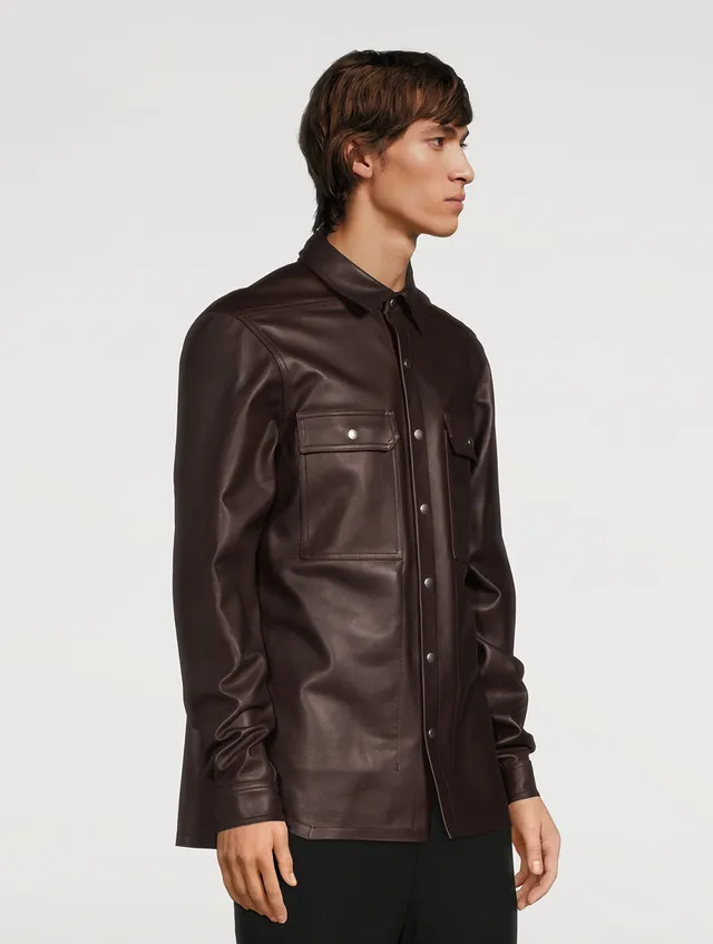 RICK OWENS Fogachine Soft Leather Outershirt | Square One