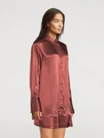 Thalia Satin Tuxedo Shirt