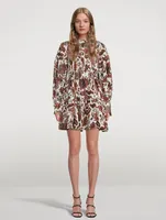 Catalina Tiered Mini Dress Floral Print