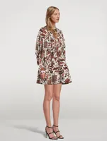 Catalina Tiered Mini Dress Floral Print