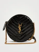 Vinyle Patent Leather Round Crossbody Bag